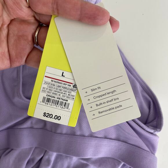 All In Motion Rib Racerback Crop Tank Top Size Large - Picture 5 of 8